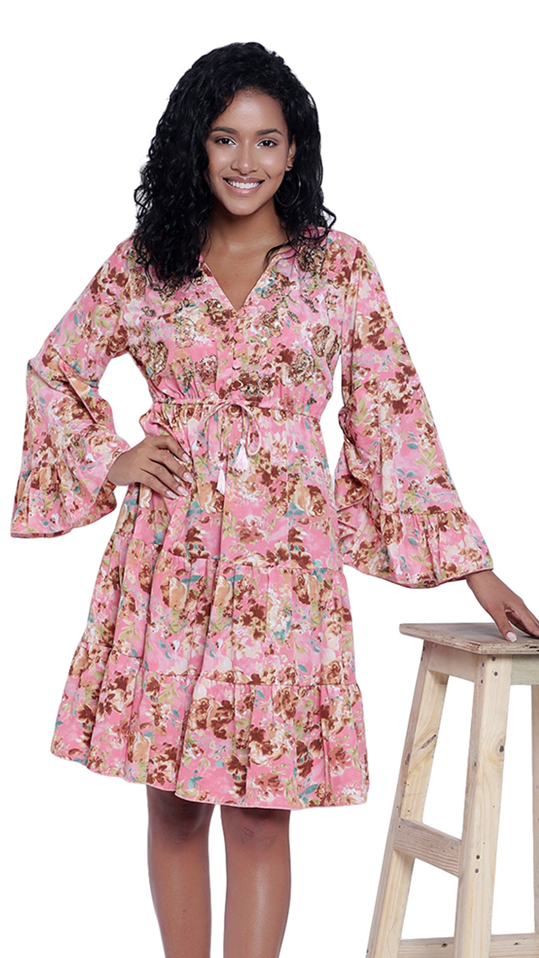 Floral Printed Georgette Dress
