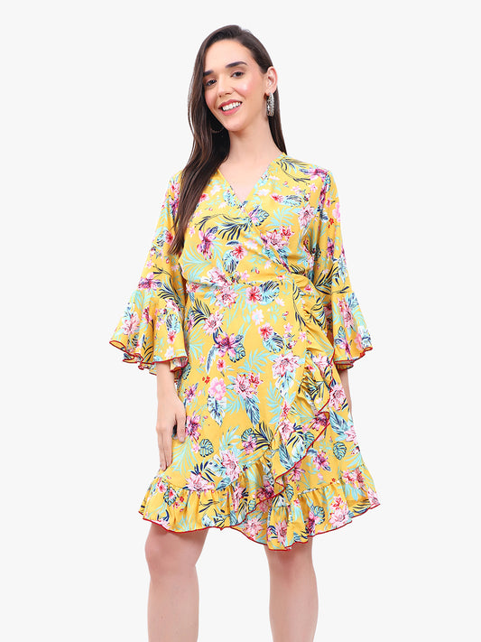 Floral Wrap Dress Manufacturer & Exporter | OEM White Label from Delhi - Olizzo