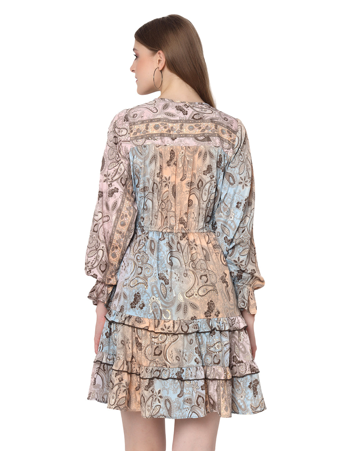 Robe courte à volants en soie Regal Radiance 