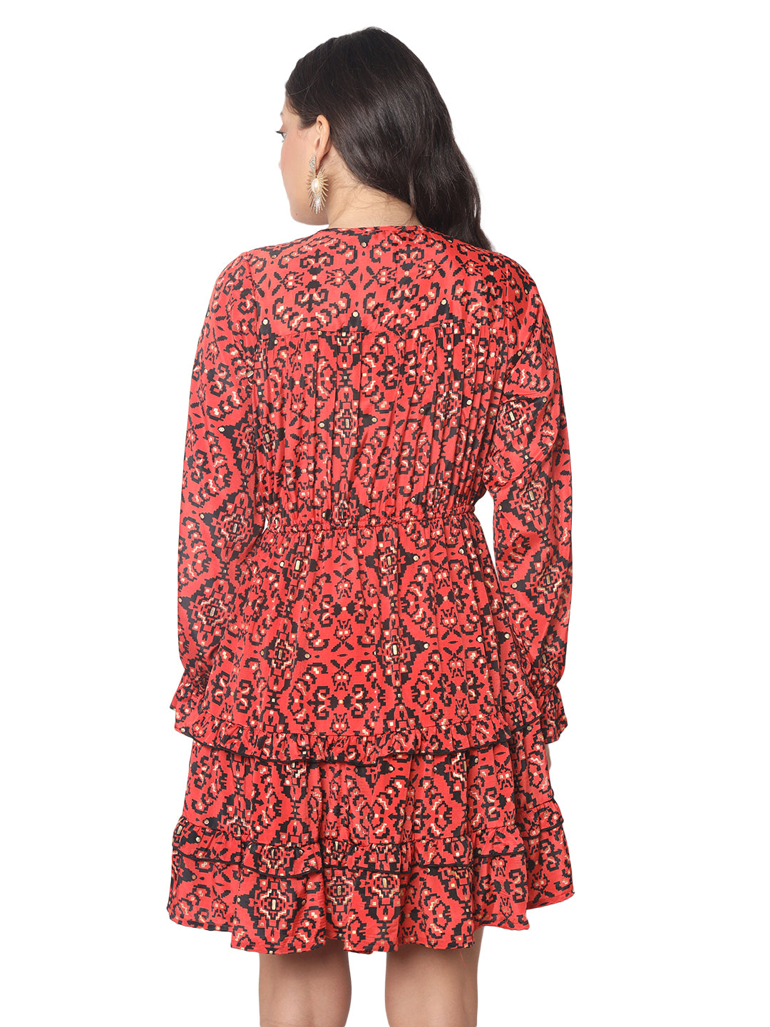 Robe courte à volants en soie Regal Radiance 