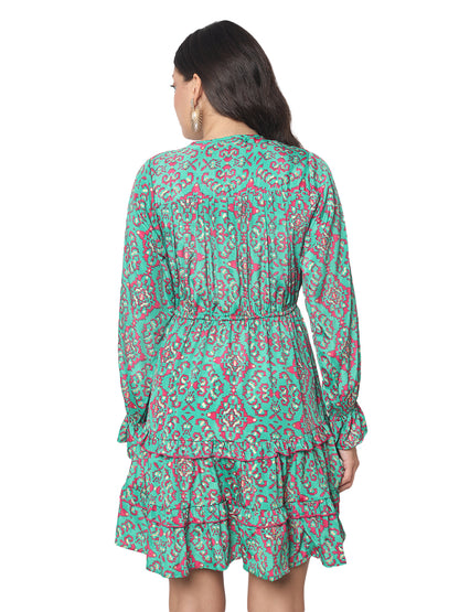 Robe courte à volants en soie Regal Radiance 
