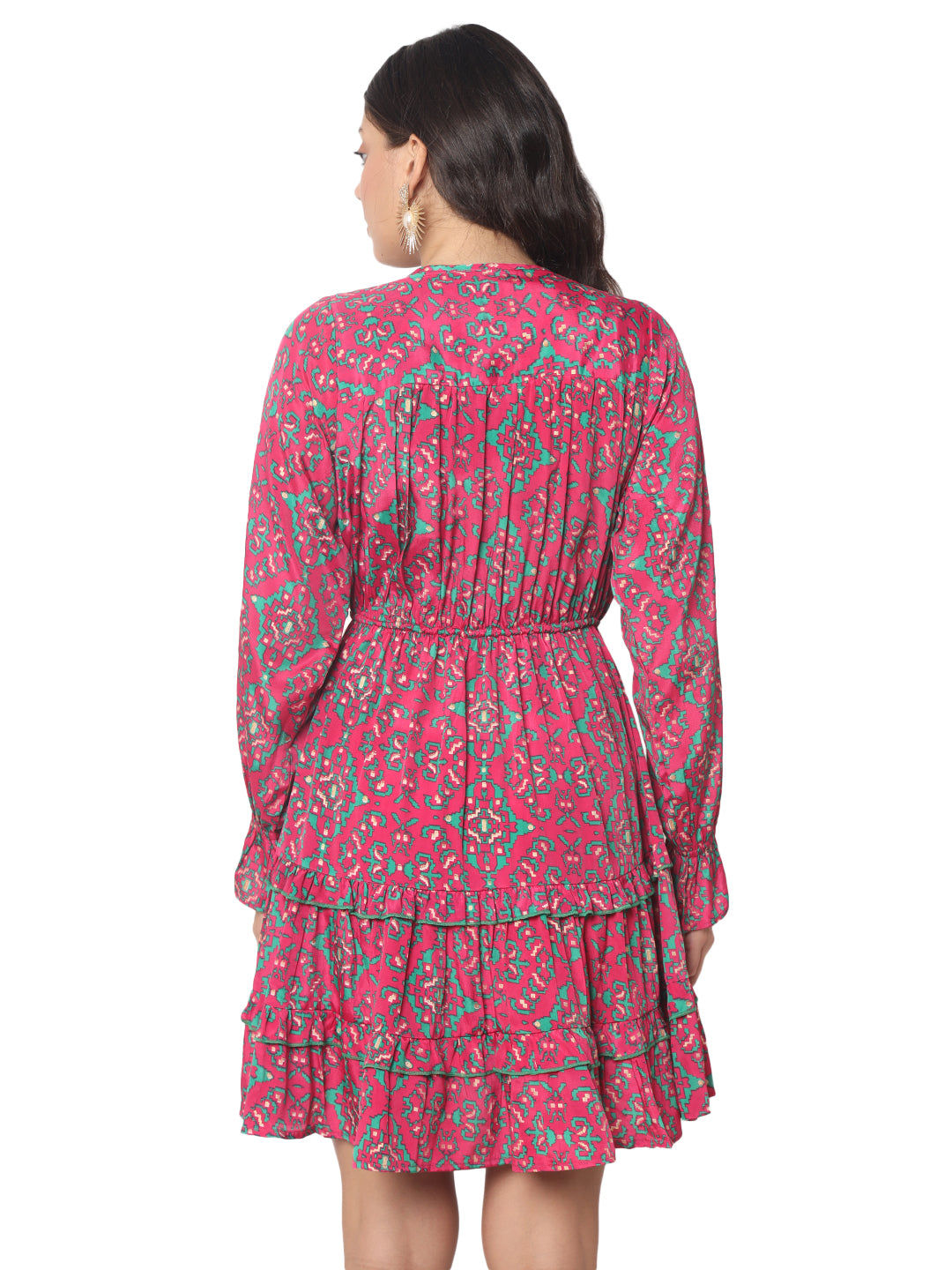 Robe courte à volants en soie Regal Radiance 