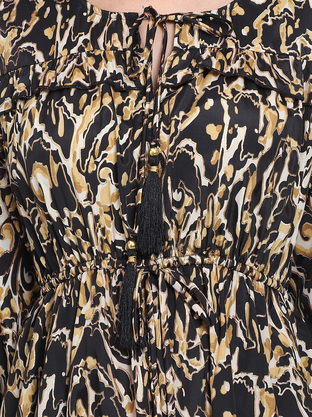 Vestido corto de seda con capas Regal Radiance 