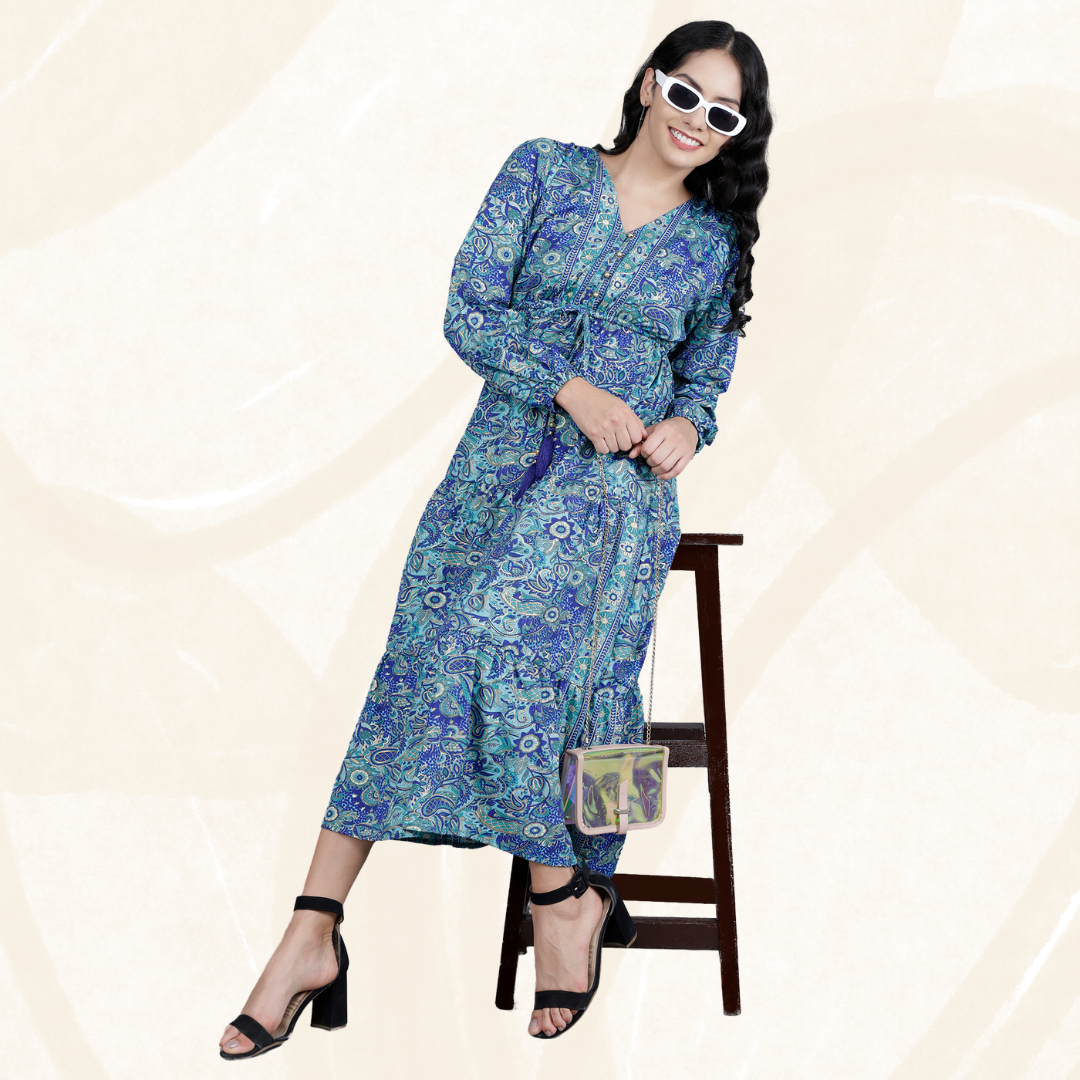 Regal Art Silk Long Dress 1001 Blue