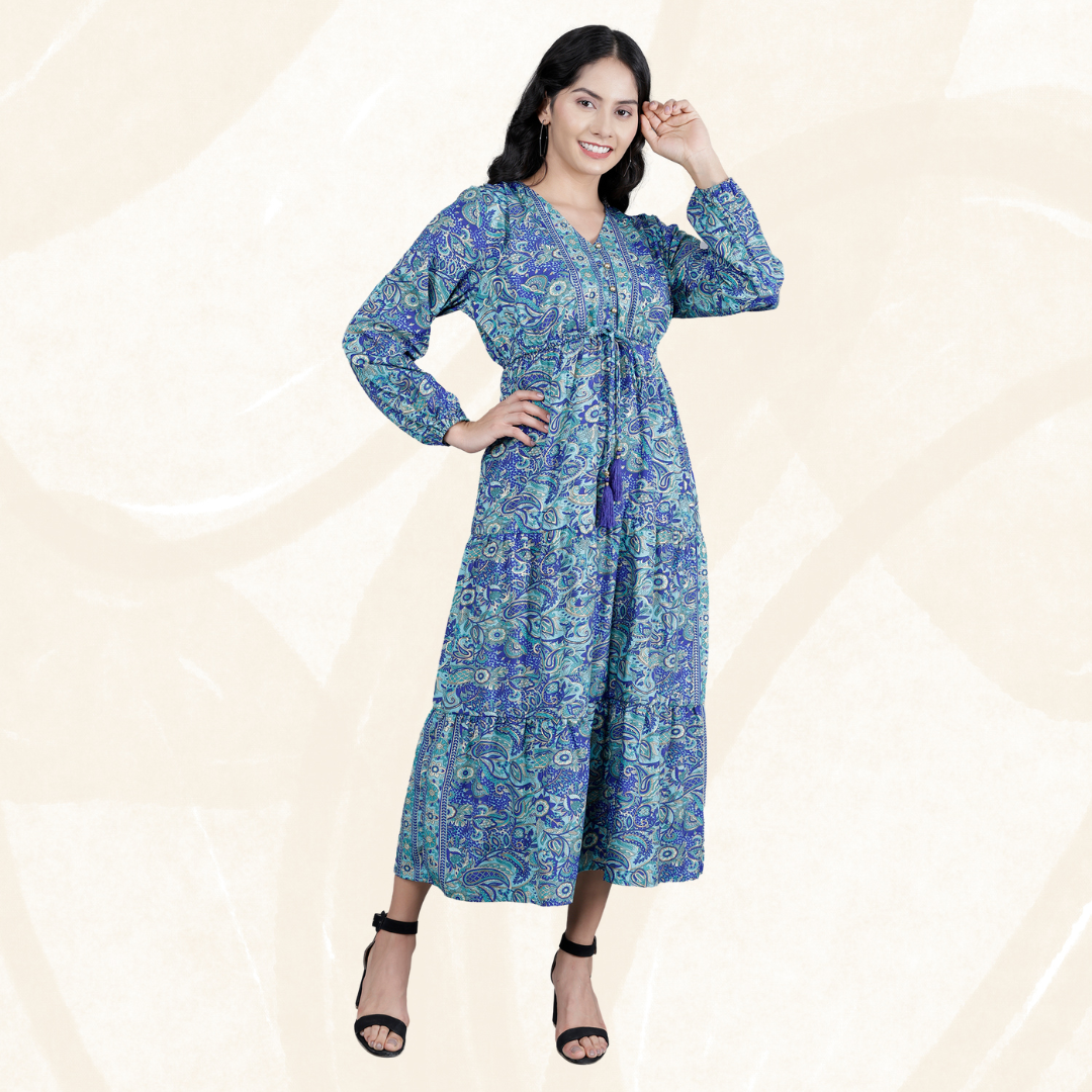 Regal Art Silk Long Dress 1001 Blue