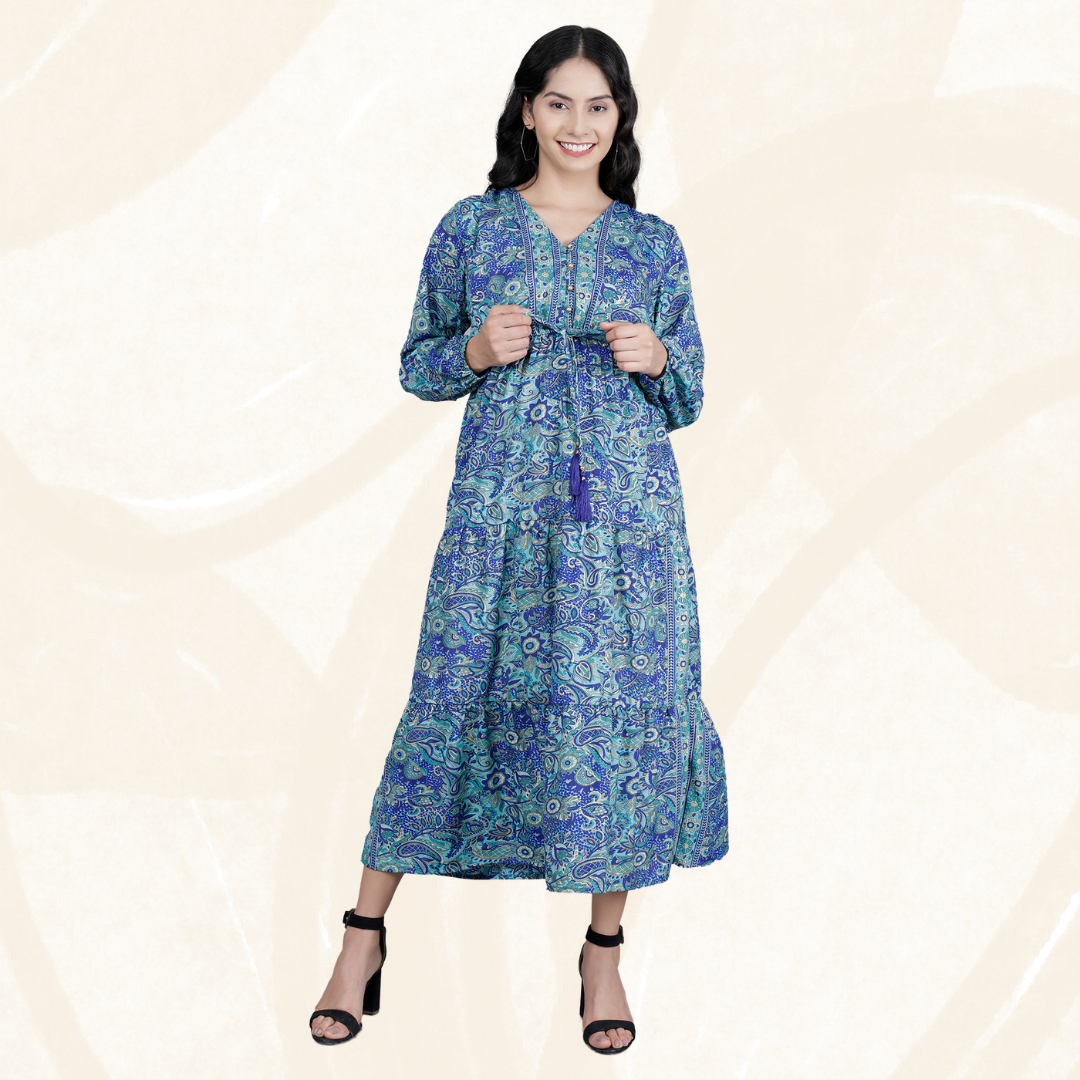 Regal Art Silk Long Dress 1001 Blue