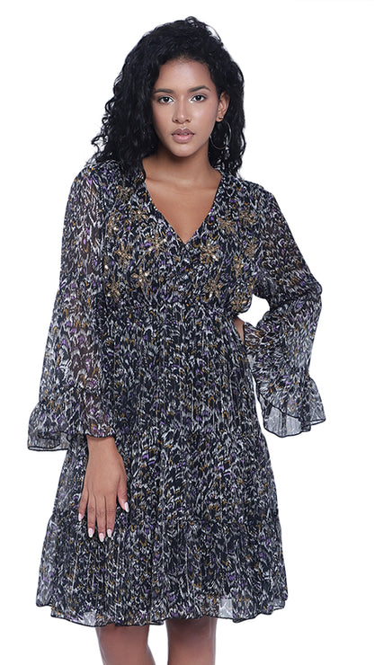 Floral Printed Georgette Dress
