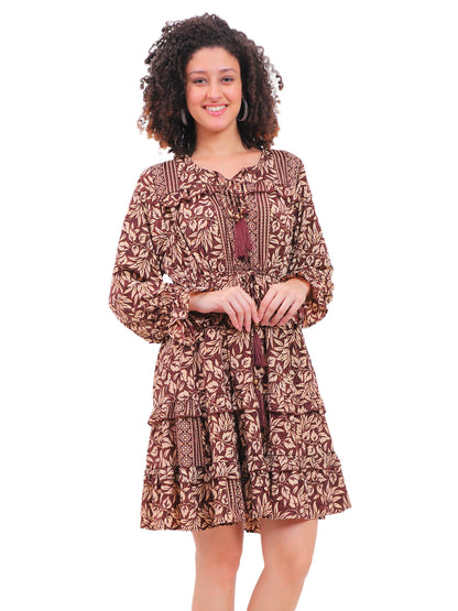 Robe courte à volants en soie Regal Radiance 