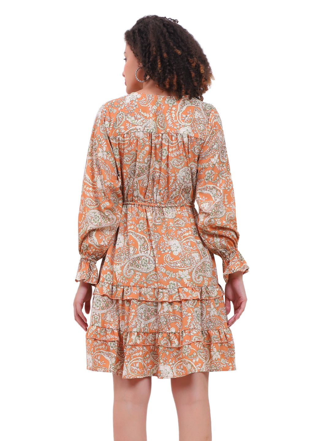 Robe courte à volants en soie Regal Radiance 