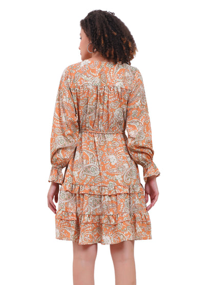Robe courte à volants en soie Regal Radiance 