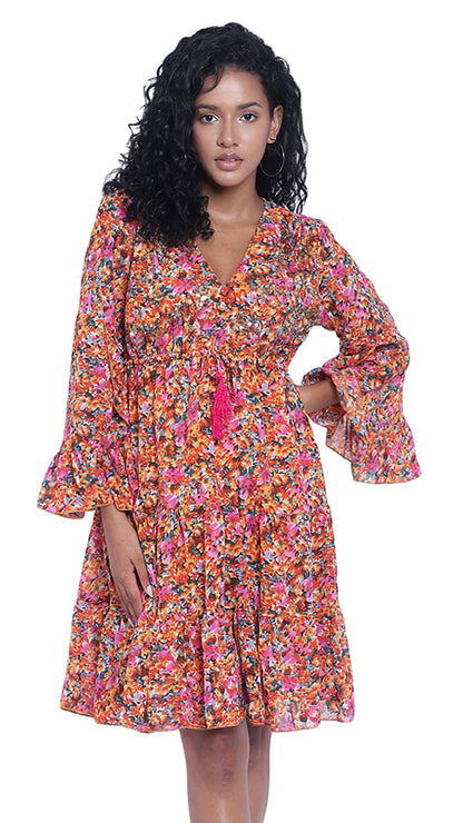 Floral Printed Georgette Dress