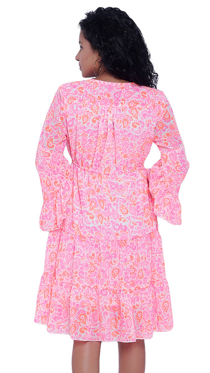 Floral Printed Georgette Dress