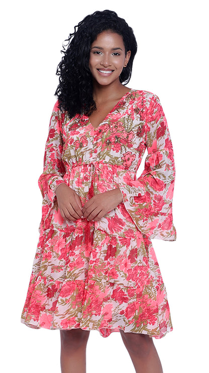 Floral Printed Georgette Dress