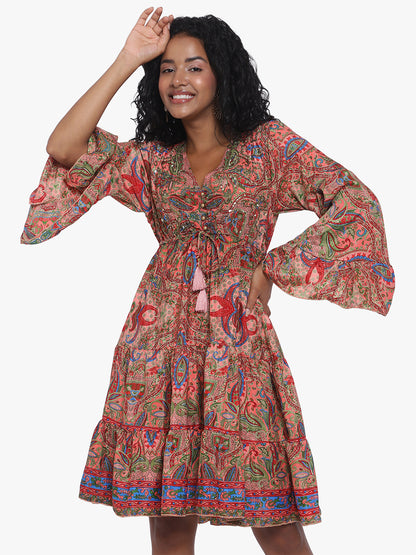 Floral Printed Georgette Dress