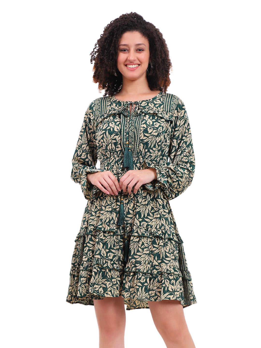 Robe courte à volants en soie Regal Radiance 